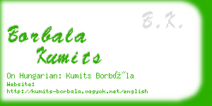 borbala kumits business card